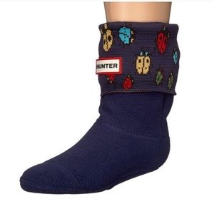 HUNTER kids youth navy blue ladybug M socks NWT